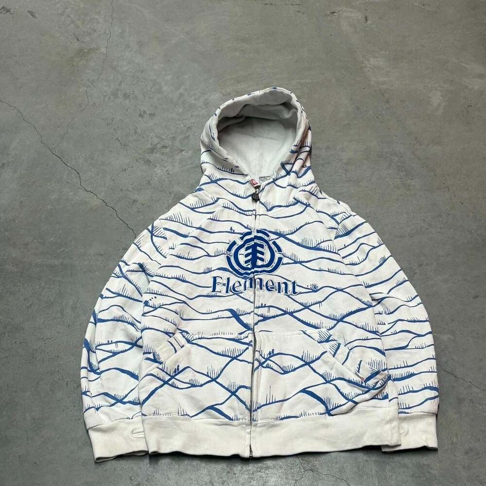 Vintage Element Y2K All Over Print Zip Up Hoodie